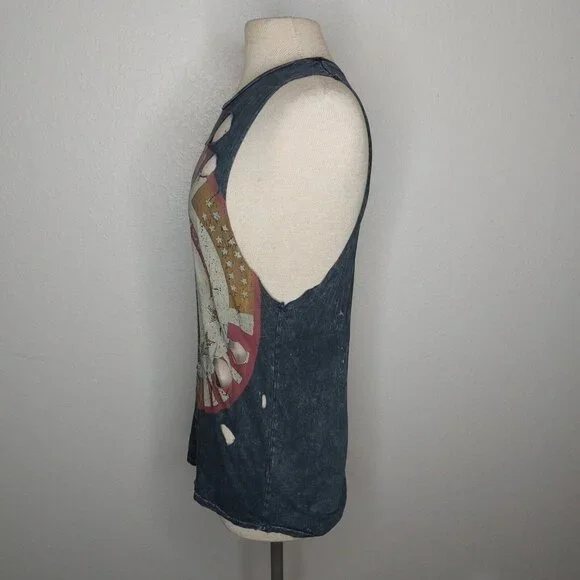 Coca Cola Womens Tank Top Small The Classic Grey Distressed Holes Party Favorite - Picture 4 of 12